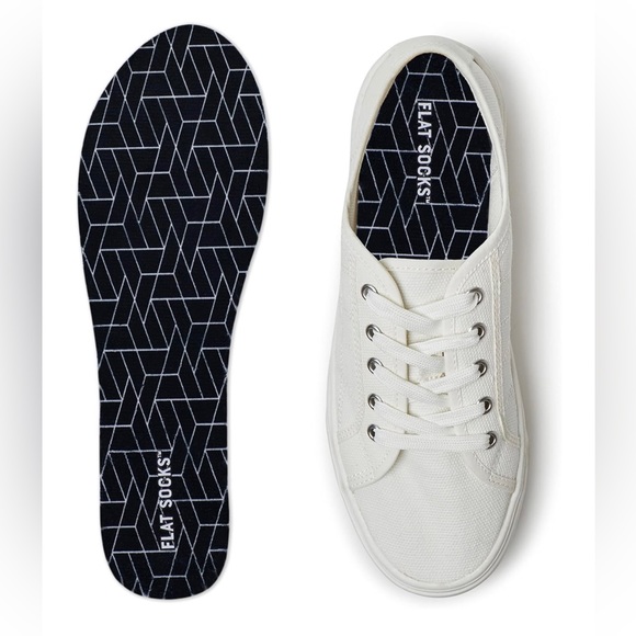 NWT-Flat Socks Unisex Sockless Liner Shoe Insert, Black, Soft, Cushy, No Stink - Picture 2 of 7